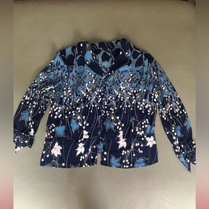 Vintage Blue Floral button down top